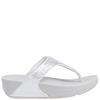 FIT FLOP WOMENS WEDGE TOE POST SANDAL - SILVER